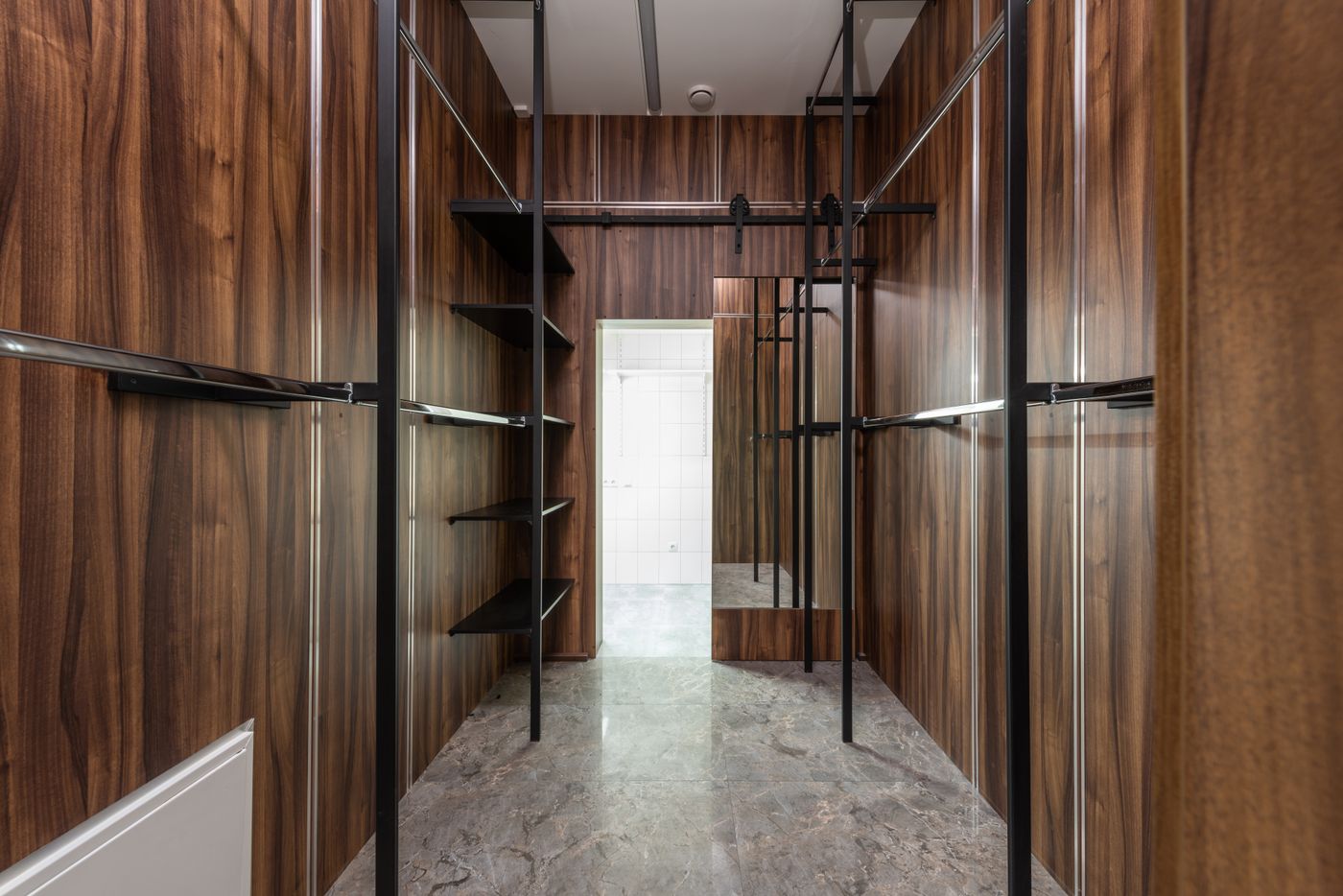 Walk-in closet, walnut