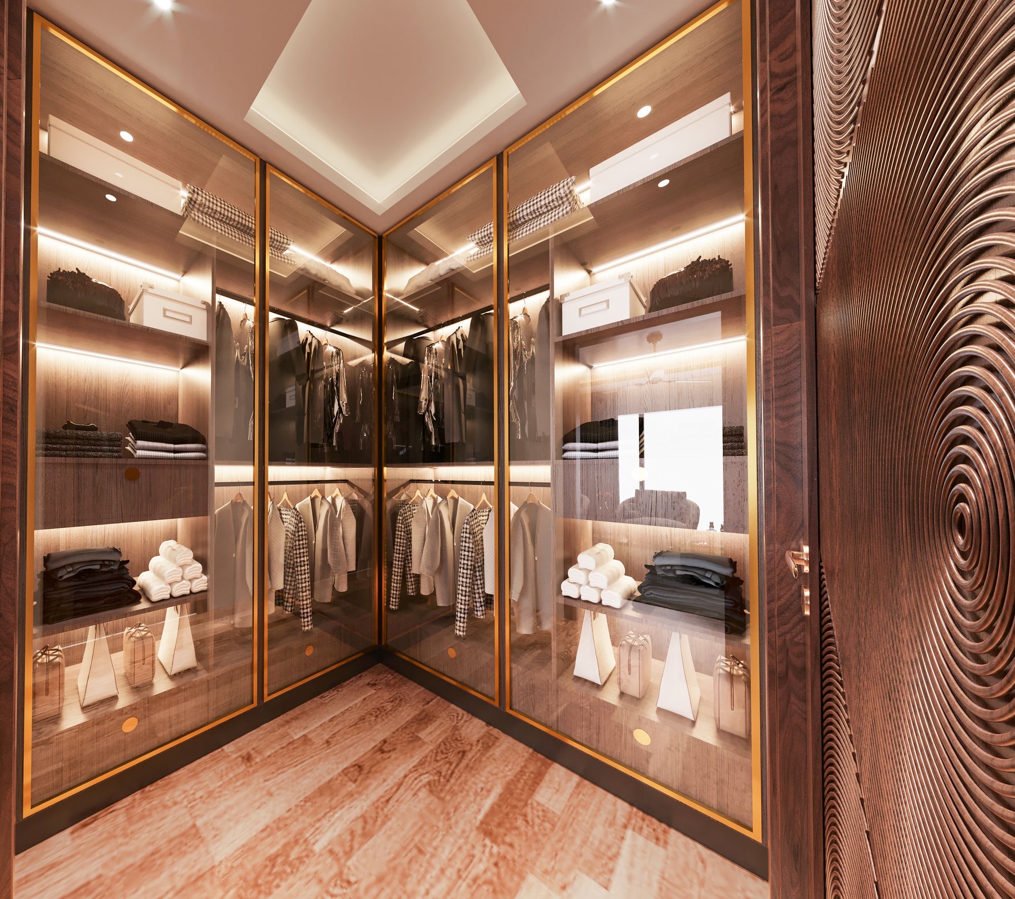 Bronze glass dressing room